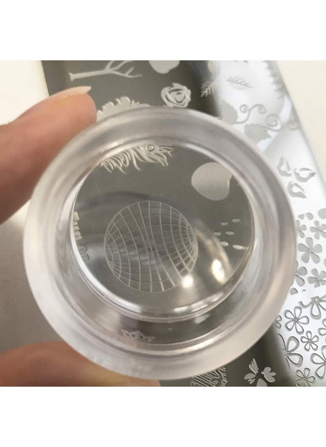 PUEEN 35mm HD Chunky Transparent Soft Stamper and Scraper Set - Nail Art - Stamping Tools - CLEAR - BH000706