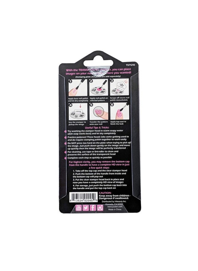 PUEEN 35mm HD Chunky Transparent Soft Stamper and Scraper Set - Nail Art - Stamping Tools - CLEAR - BH000706