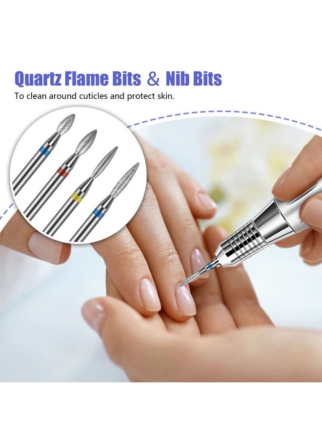 Nail Drill Bits 20Pcs, 3/32'' Ceramic Carbide Drill Bits For Nails, Nail Bits For Nail Drill, Diamond Nail Drill Bit Set For Cuticle Remover Manicure Pedicure (20Pcs)