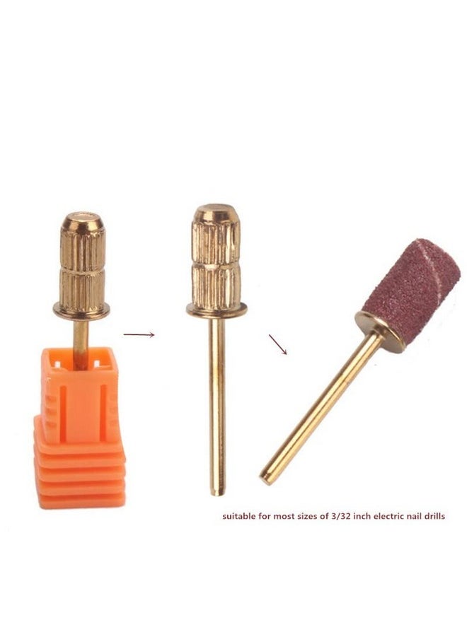 40 Pcs Sanding Bands Nail Manicure #180 Grit File Sand Piece Set For Nail Drill Bits, Comes With A Mandrel