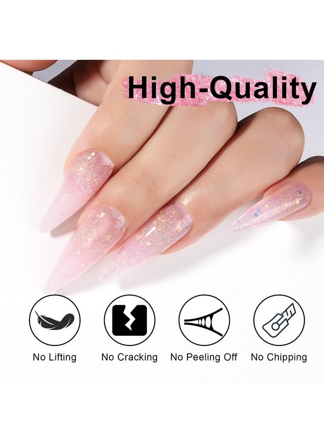 Poly Nail Gel Builder Gel For Nails, 50Ml Baby Pink Poly Nail Gel, Glitter Poly Nail Gel Colors, Nail Extension Gel For Nails Art Design Professional Salon Uv/Led Nail Lamp Required