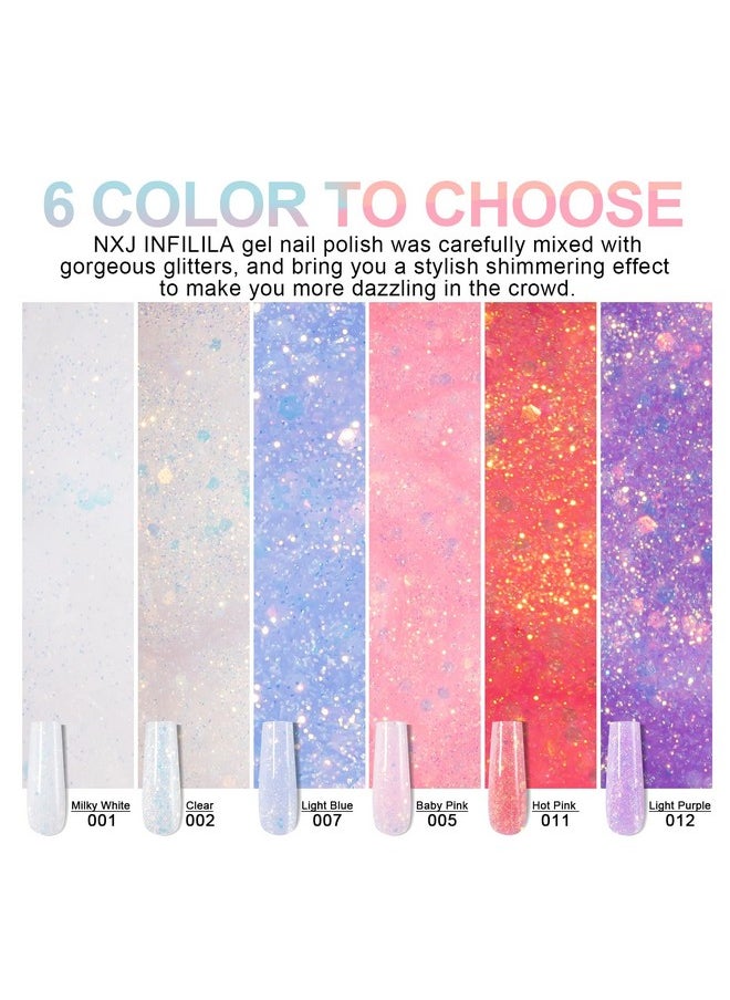 Poly Nail Gel Builder Gel For Nails, 50Ml Baby Pink Poly Nail Gel, Glitter Poly Nail Gel Colors, Nail Extension Gel For Nails Art Design Professional Salon Uv/Led Nail Lamp Required