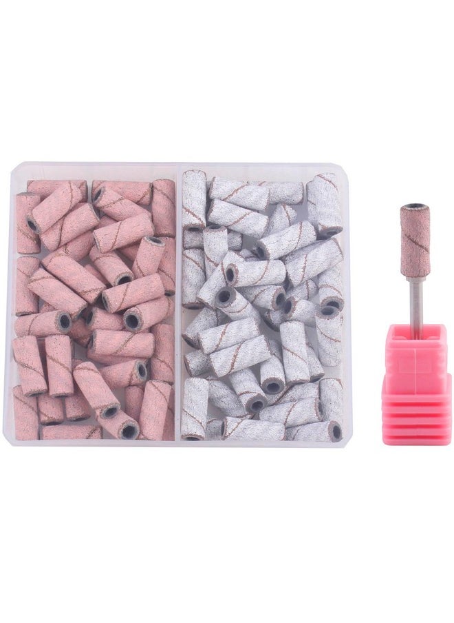 Small Sanding Bands 240 180 Grit For Nail Drill, 80Pcs Nail Sanding Bands With 3Mm Mandrel Bit For Acrylic Nails Cuticle Nail Prep(240#180#)