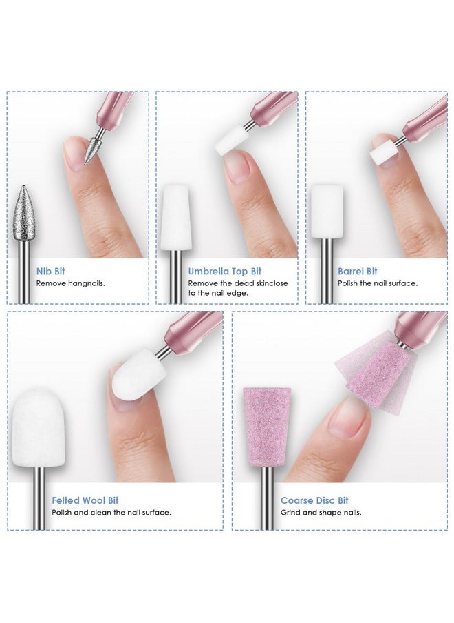 22Pcs Nail Drill Bits Set, Professional 3/32'' Ceramic Diamond Safety Drill Bits Nail Tech, Cuticle Remover Drill Bit For Acrylic Gel Efile Nail Drill, Nail Manicure Pedicure Set, Salon Home