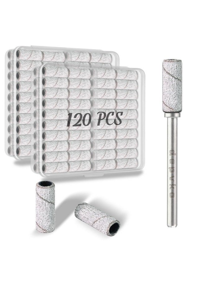 Ded] Depvko 120Pcs Small Sanding Bands For Nail Drills With 2Pcs 3.1Mm Mandrel Nail Drill Bits, 240 X-Fine Grit Nail File Sanding Bands For Acrylic Nails Tech Gel Manicures And Pedicure, Zebra