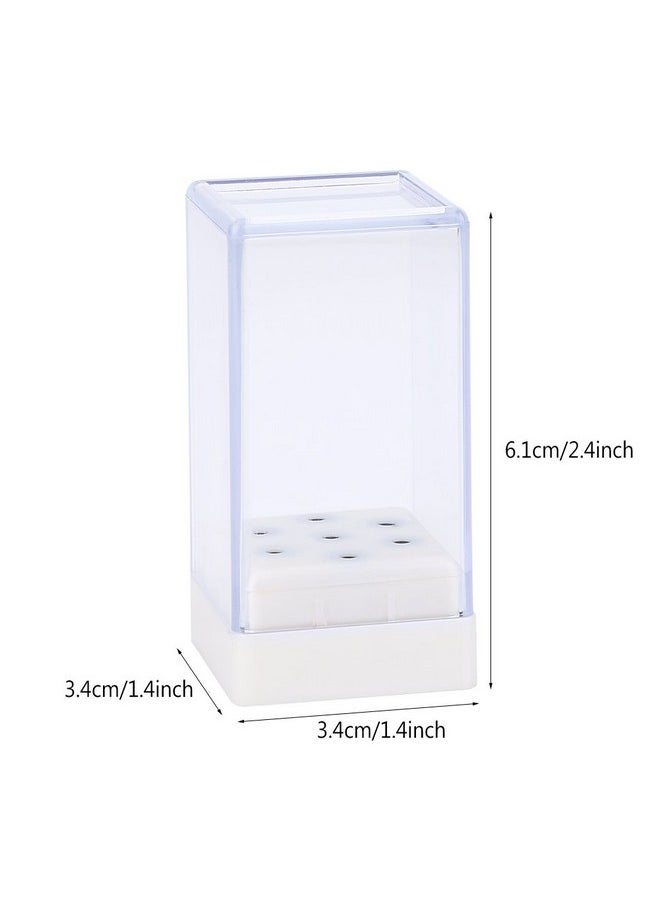 7 Holes Nail Drill Heads Bits Holder Organizer Box Container For Nail Grinding Heads Display