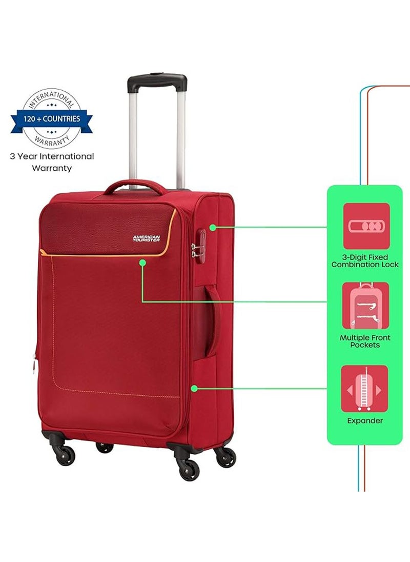 Jamaica Spinner 80 cm Maroon Luggage with TSA Lock Durable Lightweight Travel Suitcase with 4 Spinner Wheels