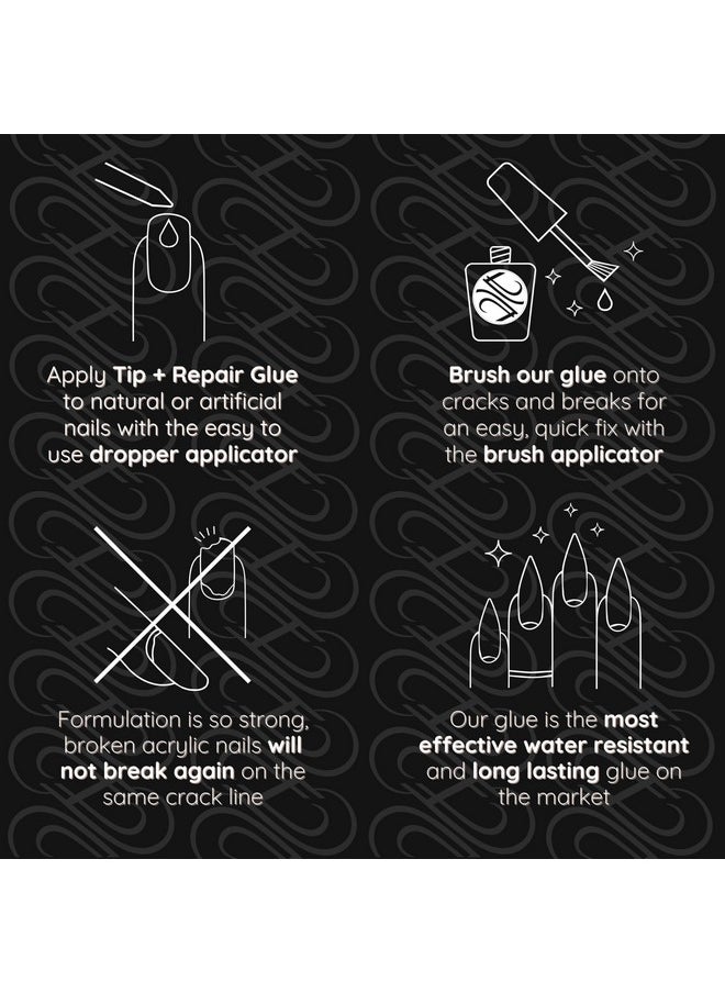 Tip And Nail Repair Glue | Dry Clear Gel Nail Glue For Press On Nails, Acrylic Nail Tips & Natural Breaks | Cure Under Uv/Led | Solid Nail Adhesive Gel Glue For Nails And Extensions