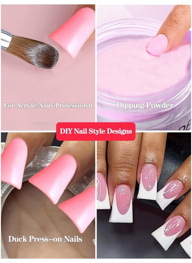 Short Duck Nail Tips For Acrylic Nails Professional, 500Pcs Clear Duck Feet Fan Flare Nail Tips Half Cover Duck Tip Nails Wide French False Nail Extension Tips With Box 11 Sizes