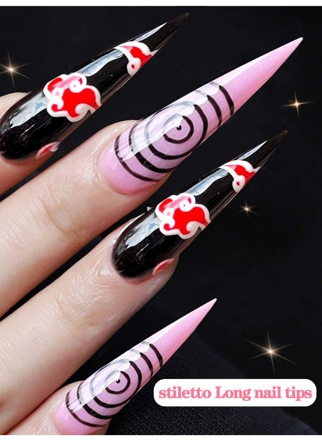 Stiletto Nail Tips For Acrylic Nail, 500Pcs Xxl Stiletto Nail Tips Half Cover False Nails Tips For Nail Salon And Home Diy 10 Sizes