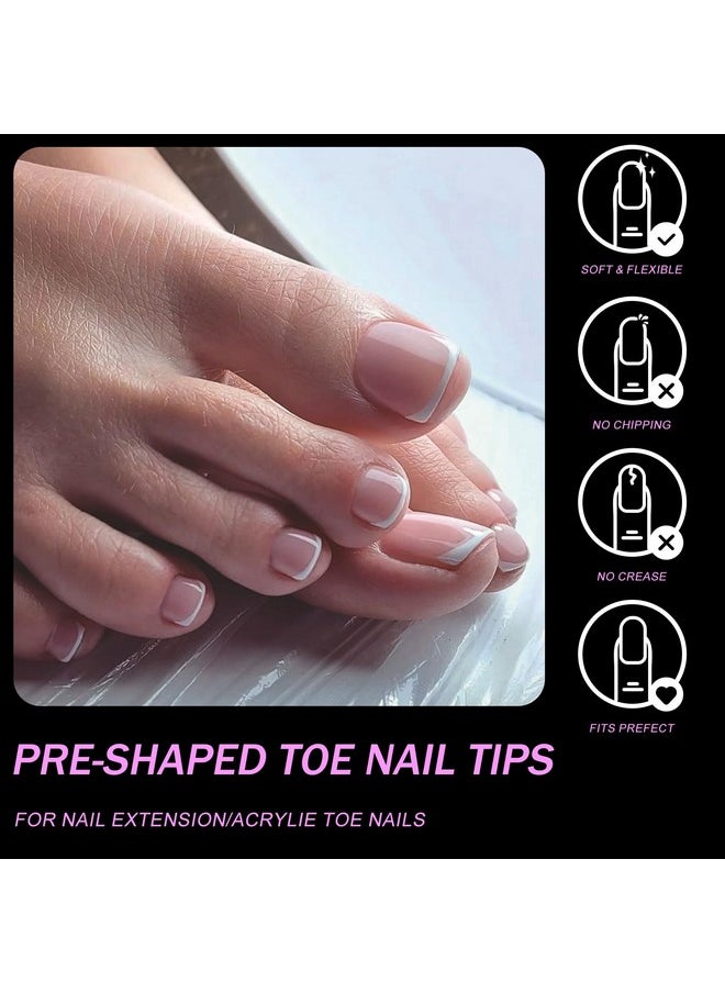 600Pcs Toe Nail Tips Soft Gel X Nail Tips Toenails Clear Fake Nails Square Acrylic False Toes Nails For Toe Nails Extension, Press On Toenails Making