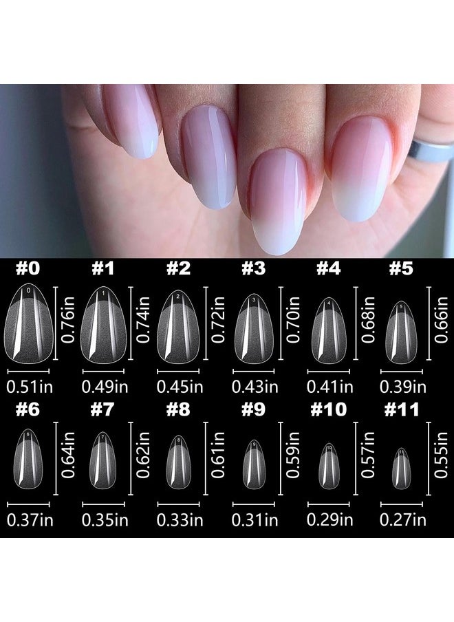 600Pc Almond Gel X Nail Tips Short Fake Nails Clear Xs False Nail Tips Full Cover Soft Gel Artificial Fingernails For Gel Acrylic Nails Extension Press On Nails Making