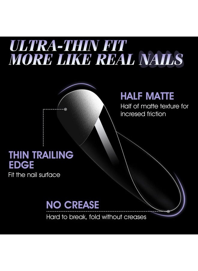 Short Almond Nail Tips: Soft Gel X False Nail Tips Full Cover For Nail Extensions - Acrylic Nails Professional Clear Gelly Tips Preshaped Pmma, 12 Sizes, 240Pcs