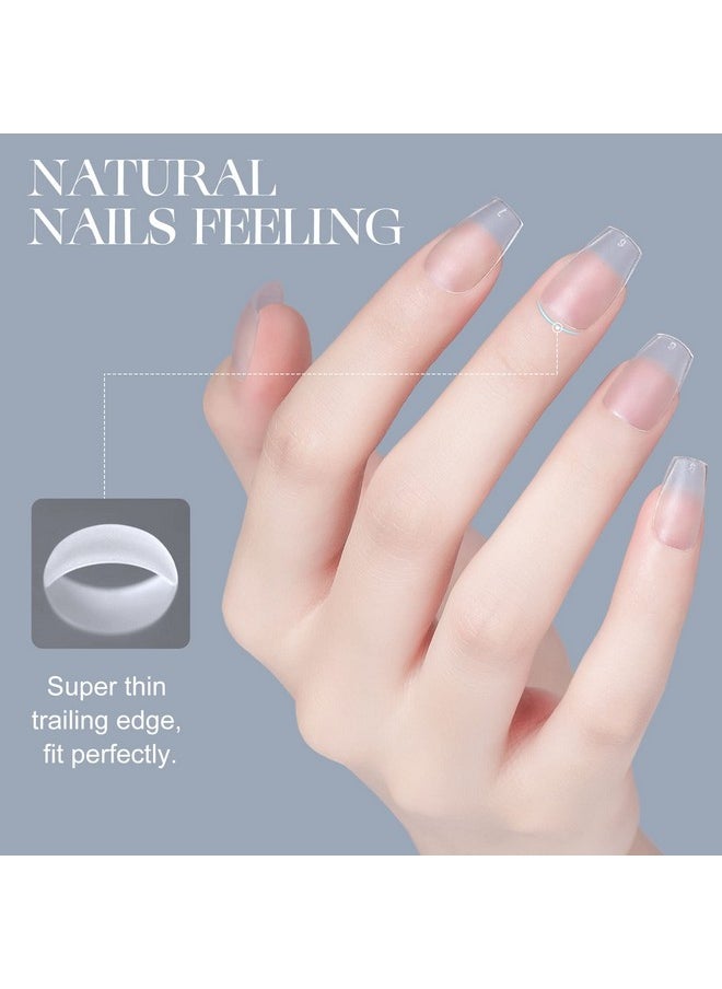 Short Coffin Gel X Nail Tips 600Pcs Pre-Shape Acrylic Nail For Full Cover Extension Diy At Home Salon 12 Sizes Gelly