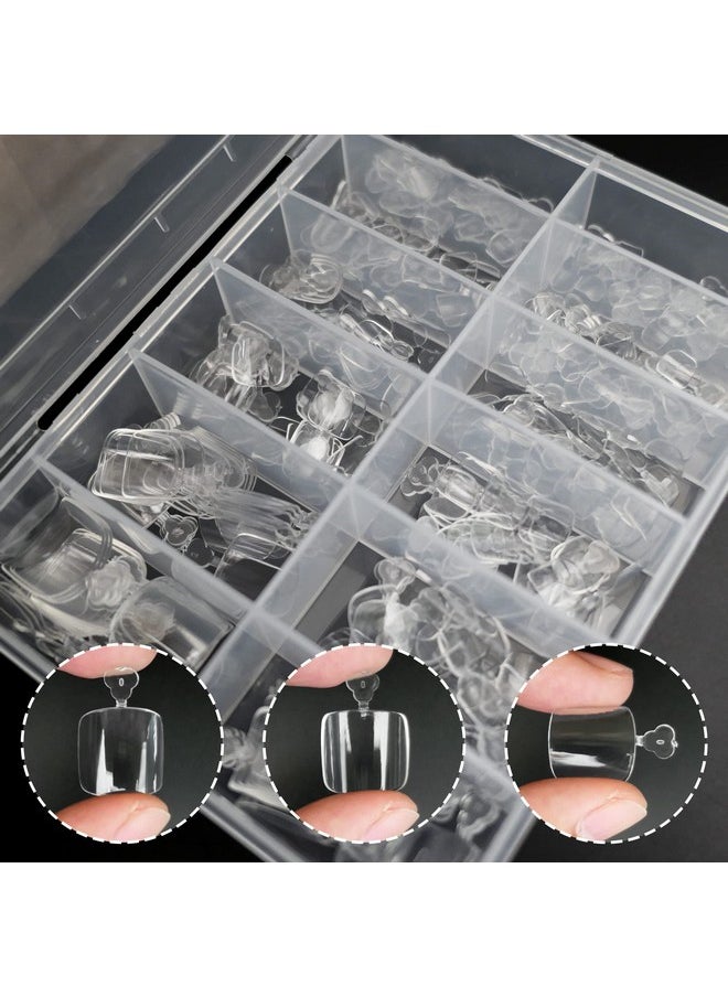 240Pcs Toe Nail Tips Clear Soft Gel X Toenail Tips Full Cover Square Acrylic Artificial False Fake Toe Nails Tips For Salon And Home Foot Pedicure Manicure