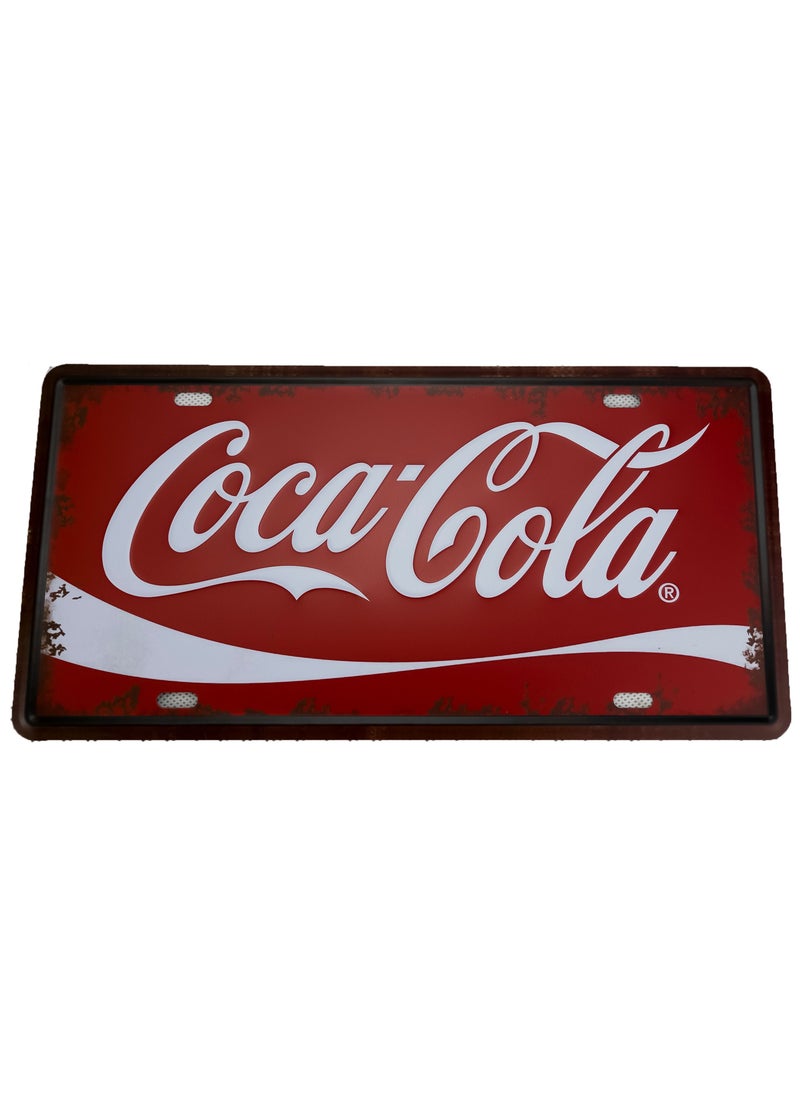 Coca Cola Vintage Wall Décor Retro Metal Art Poster, Decorative Wall Art For Café, Office With Folded Edges.