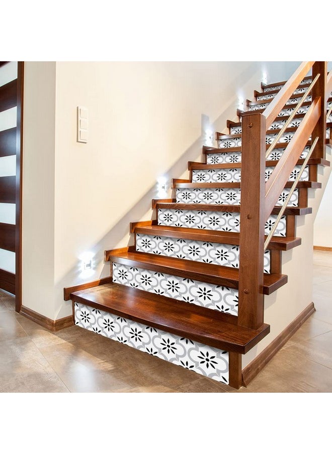 10Pcs Scandinavian Style Self-Adhesive Pvc Stair Stickers, Peel And Stick Staircase Decal, Stair Riser Stickers, 39.37