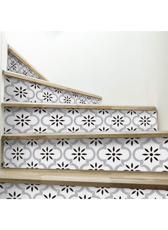 10Pcs Scandinavian Style Self-Adhesive Pvc Stair Stickers, Peel And Stick Staircase Decal, Stair Riser Stickers, 39.37