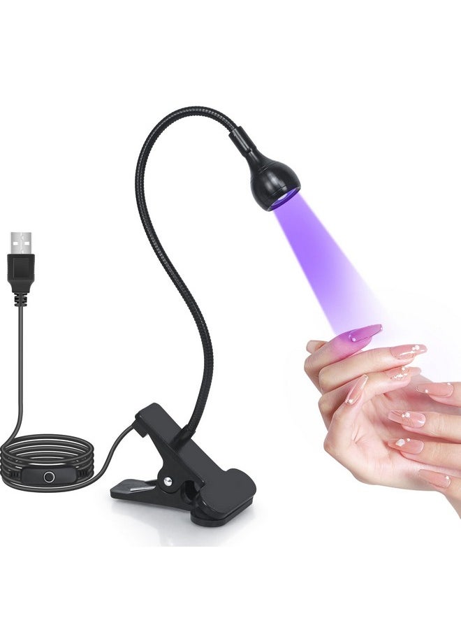 Uv Light Gooseneck Uv Lamp For Nails 365+395Nm 3W Black Light Led Uv Nail Lamp With Clamp For Gel Nails Ultraviolet Curing Uv Nail Lamp 5V Usb Input Uv Light With 4 Levels Dimming