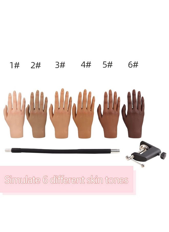 Nail Pratice Training Hand For Acrylic Nails With Stand Bracket,Soft Silicone Maniquin Hand, Flexible Bendable Nail Practice Fake Hand For Nails Art Practice Tool