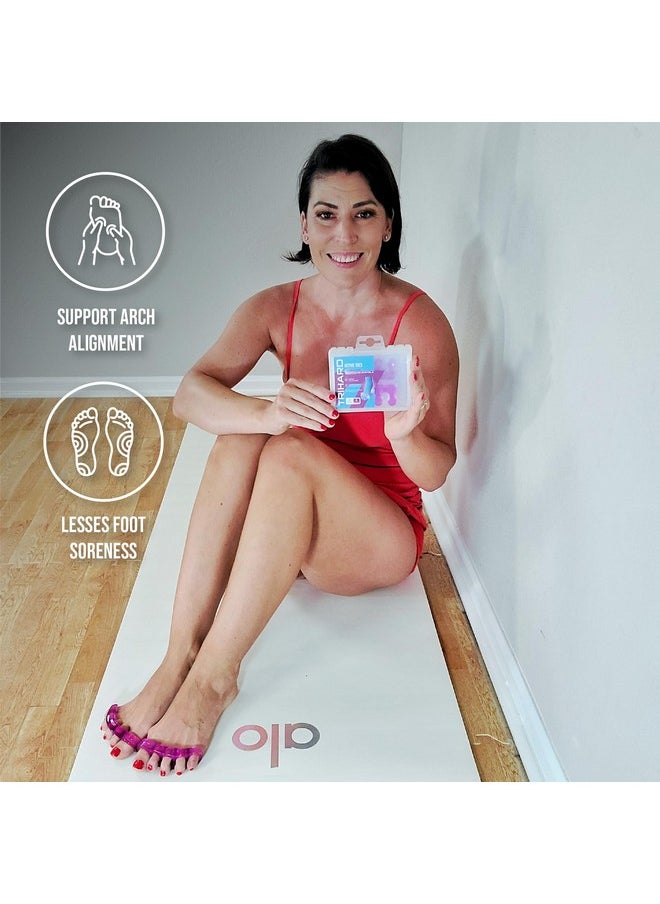 Toe Spacers | One Size Fits All | Toe Corrector | Reusable Silicone Toe Spreaders | Yoga Toe Separators | Bunion And Hammer Toe Straightener