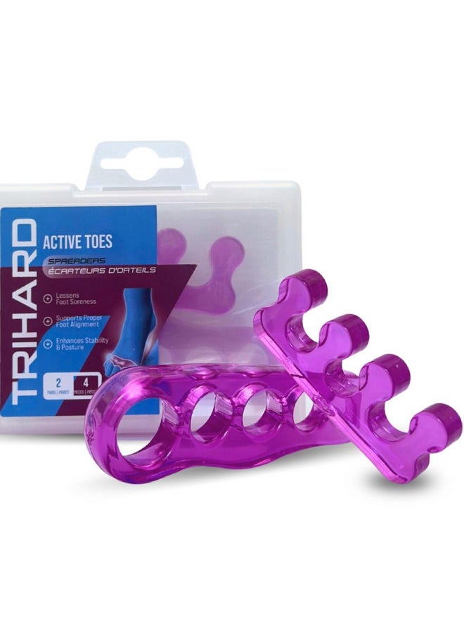 Toe Spacers | One Size Fits All | Toe Corrector | Reusable Silicone Toe Spreaders | Yoga Toe Separators | Bunion And Hammer Toe Straightener