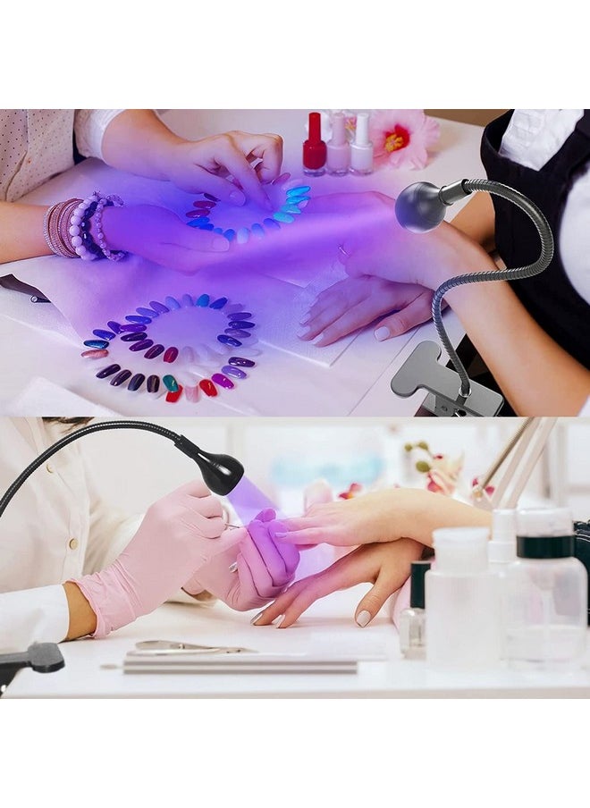 3W Uv Nail Lamp, Hands Free Gel Led Dryer Polish Curing Lamps Rotated With Fixed Clip For Nails