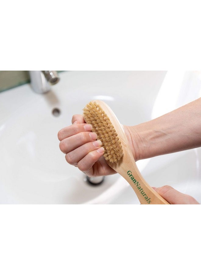 Wooden Nail Brush - Nail Cleaner Tool For Fingernail, Toenail - Dry Clean Scrubber With Thick Bristles And Wood Handle - Manicure And Pedicure Supplies For Gardeners, Mechanics, Salon
