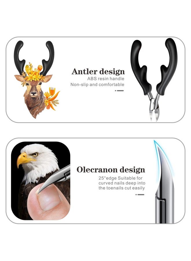 Toenail Clippers, Professional Thick & Ingrown Nail Clippers For Men & Seniors, Podiatrist Recommended, Pedicure Clippers Toenail Cutters, Stainless Steel Sharp Curved Blade Grooming Tool