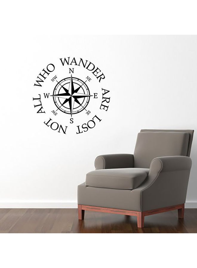 Compass Design Wall Decal Black 60 x 60cm
