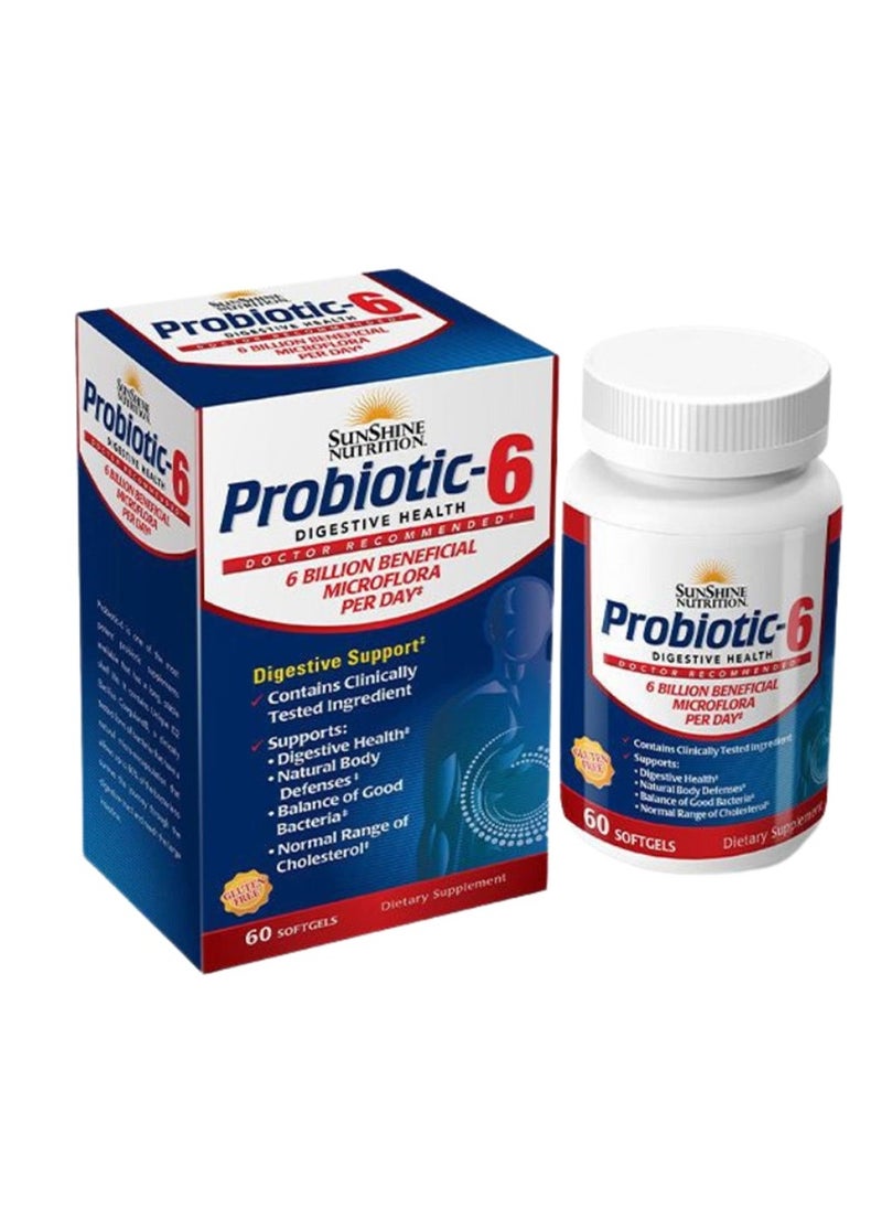 Probiotic 6 Support Digestive Health 60 Softgel