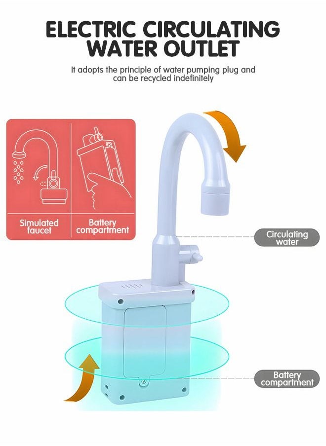 Kitchen Play Sink Toys, Fun & Educative Kids Toy Sink,Sink Toys with Cooking Stove Accessories, Dish Rack, Pot and Pan, Pretend Role