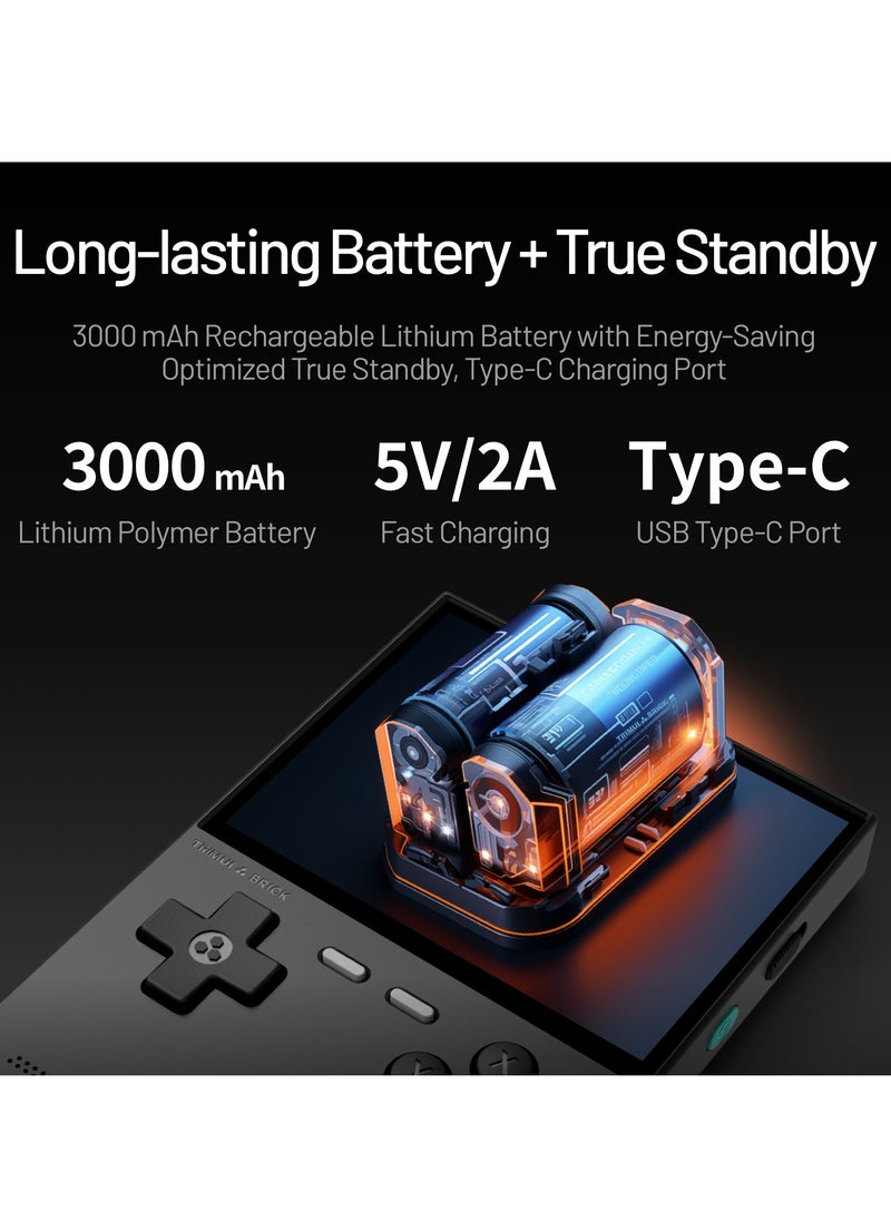 Trimui Brick Handheld Game Linux Console T3040 Portable Open-Source Allwinner A133P PowerVR GE8300 3.2 inches IPS Full-fit Screen Built-in Mono Microphone 3000mAh