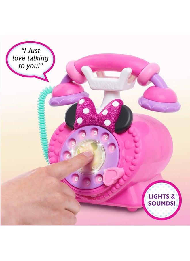 Nior Minnie Mouse Ring Me Rotary Pretend Play Phone With Lights And Sounds, Kids Toys For Ages 3 Up By Just Play