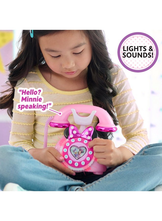 Nior Minnie Mouse Ring Me Rotary Phone With Lights And Sounds, Pink, Kids Toys For Ages 3 Up By Just Play