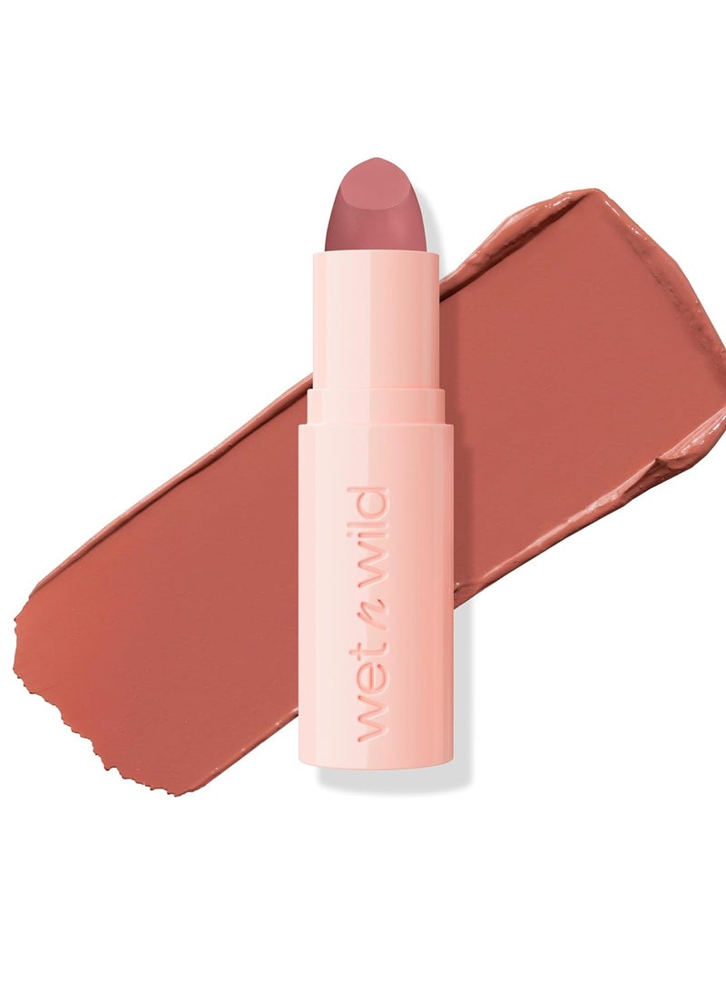 Mega Last Rich Satin Lip Color, Rich Creamy Color with Satin Finish, Infused with Vitamin E & Moisturizing Argan Oil, Lightweight, Silky-Smooth, Vegan & Cruelty-Free - Hush Lil' Beige