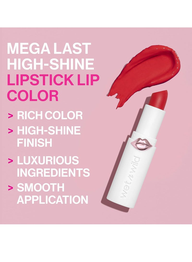 Mega Last High-Shine Lipstick Lip Color, Infused with Seed Oils For a Nourishing High-Shine, Buildable & Blendable Creamy Color, Cruelty-Free & Vegan - Rosé and Slay