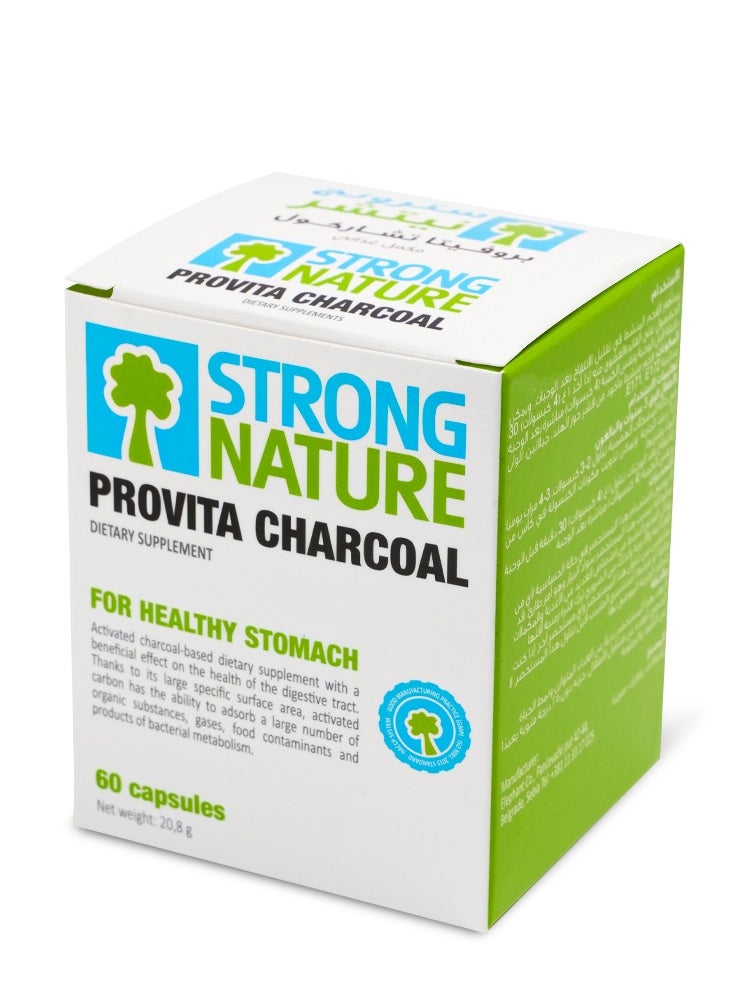 PROVITA STRONG NATURE ACTIVATED CHARCOAL 250 MG 60 CAPSULES