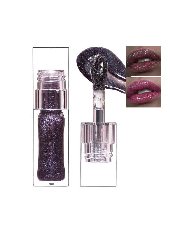 2024 New Magic Black Color Changing Lip Oil，Warm Change Glitter Lip Gloss, Color Changing Lip Oil V2, Color Changing Lip Gloss, Moisturizing Plumping Clear Lips Oil Tinted Lip Plumper Lips Care