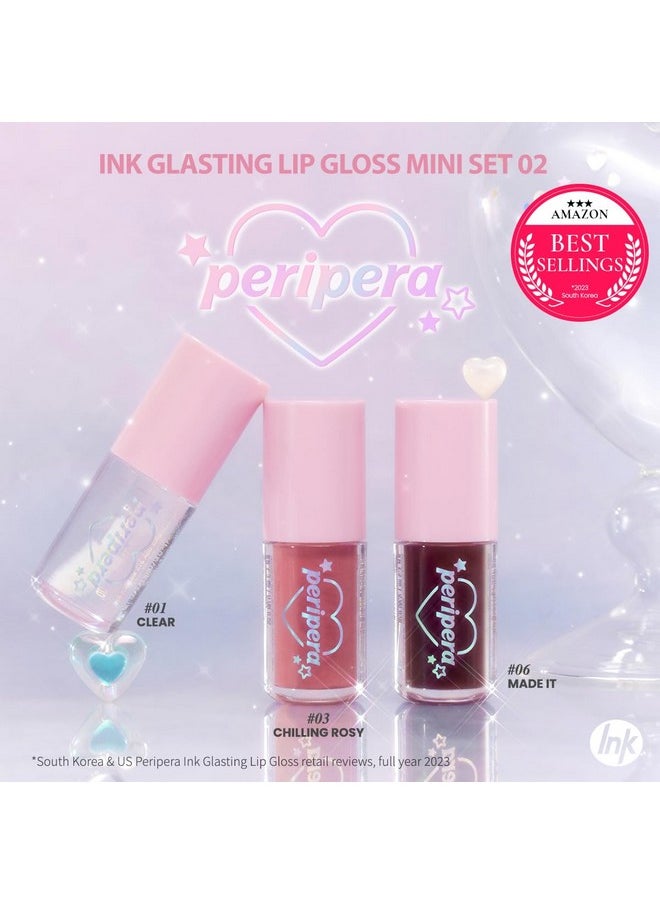 Ink Glasting Lip Gloss Mini Holiday Gift Sets (Mini Set, 2.5Ml * 3), Great For Stocking Stuffers,Lip Gloss Set, Clear Lip Gloss, Lip Make Up