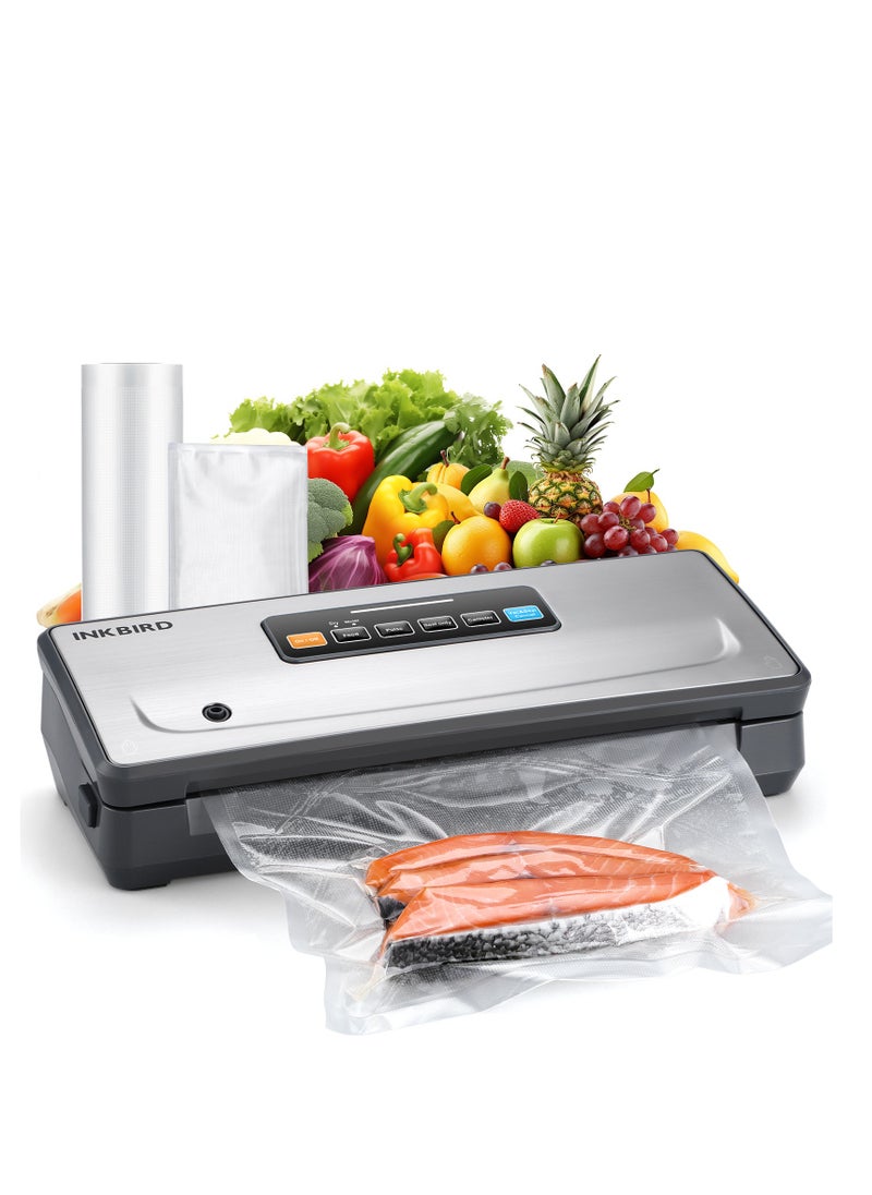 INKBIRD Cordless Vacuum Sealer Machine INK-VS06 with Starter Kit Rechargeable Food Vacuum Sealing Built-in Cutter Pro Food Preservation Kit -80kPa Ideal for Kitchen Camping Outdoor Cooking