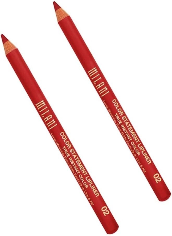 Milani Color Statement Lipliner in True Red 02 - Long-Lasting, Smooth-Glide Precision for Vibrant Lips