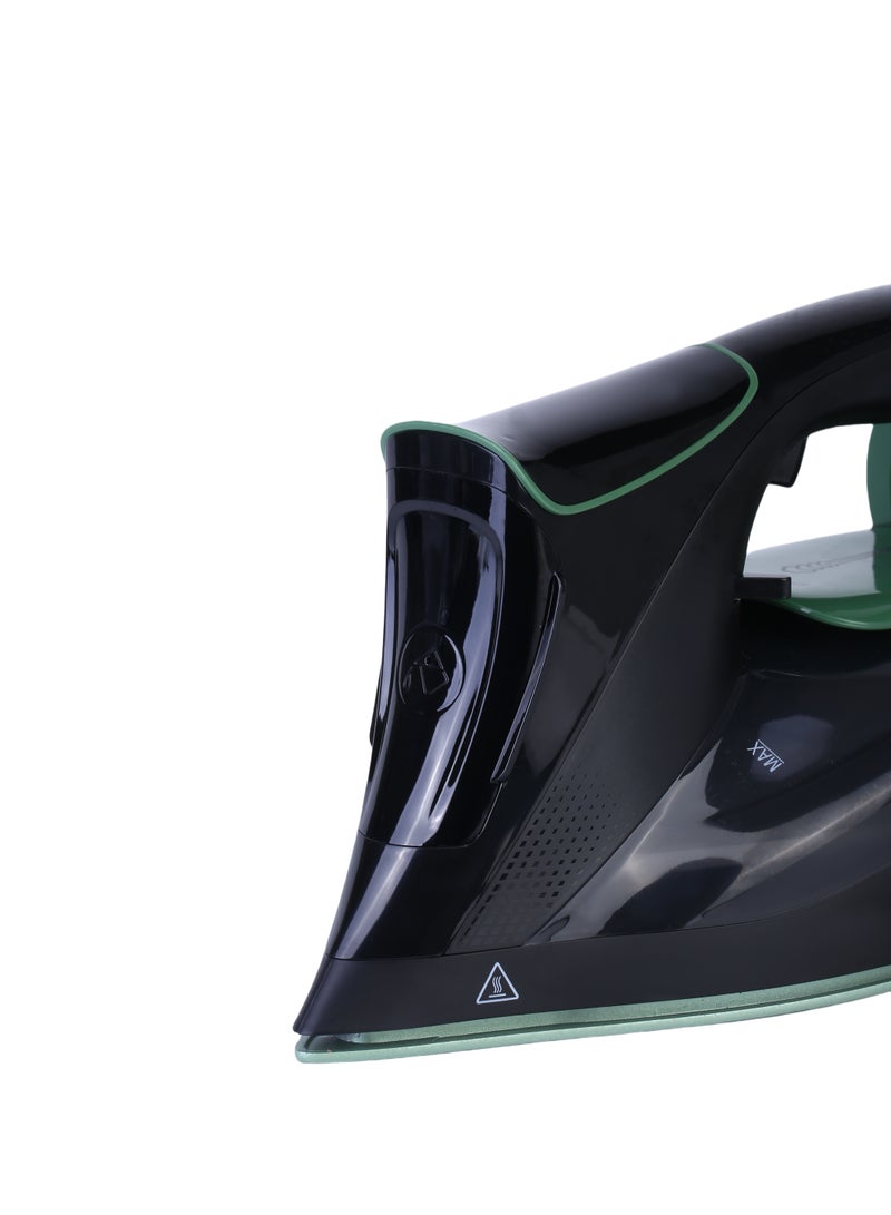 Steam Iron with Ceramic Coated Soleplate | LED Display with Touch Control | Steam/Burst Steam/Spray/Dry Iron with Self-Clean Function | Anti-Drip/Anti-Calc/Auto Shut-Off with Water Tank 350 ml 3000 W SI-5088C Black/Green