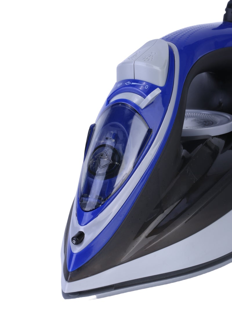 Steam Iron with Ceramic Coated Soleplate | Steam/Burst Steam/Spray/Dry Iron with Self-Clean Function | Water Tank 230ML - Ideal for All Fabrics 230 ml 2600 W SI-5084C Blue/Black