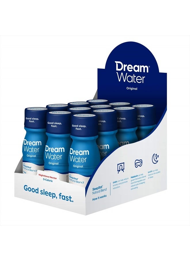 Sleep Aid Supplement Drink; Melatonin 5mg, GABA, 5-HTP; Zero Sugar, Natural Flavors, No Added Colors, 2.5 oz Liquid Sleep Shots, Nighttime Nectar, 12-Count