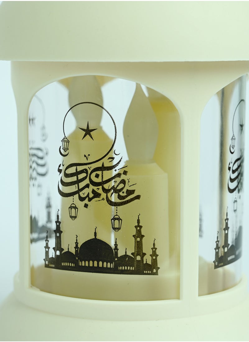 Decorative Led Lantern Ramadan Kareem  Hanging Led Lantern  Ramadan Lantern Decoration  High Vintage Style Hanging Lantern Indoor Outdoor Home Decoration For Gifts    White