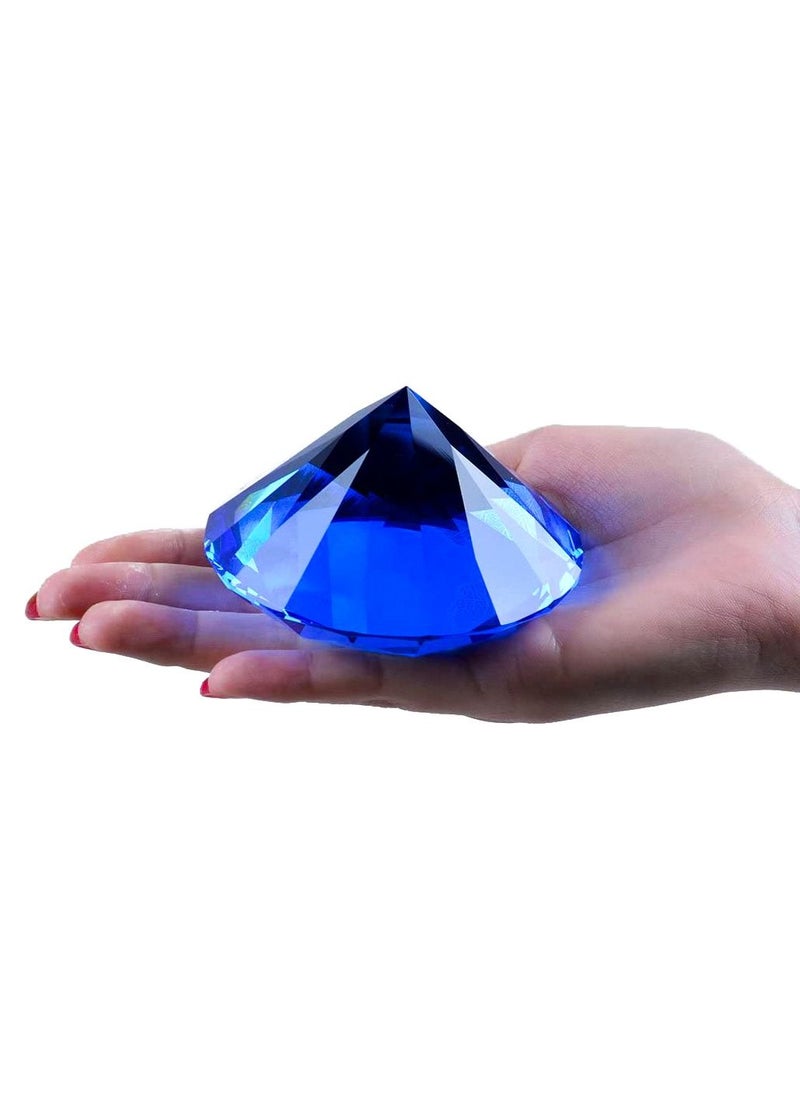 Blue Crystal Paperweight/ Office Desk Decoration/ Paperweight Glass Glass/ Desk Decoration/ Glass Paperweights