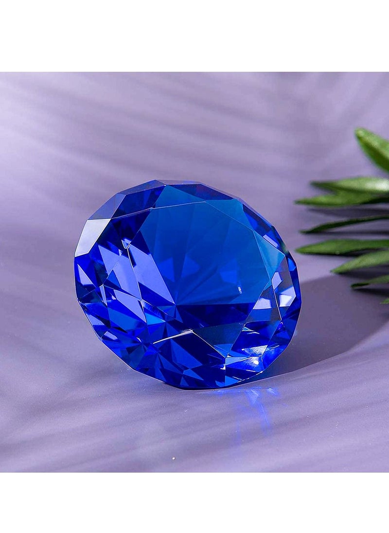 Blue Crystal Paperweight/ Office Desk Decoration/ Paperweight Glass Glass/ Desk Decoration/ Glass Paperweights