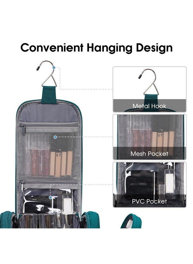 Large Hanging Toiletry Bag For Women Men Travel Makeup Bag Organizer Toiletries Bag Dry Wet Separation (Teal)