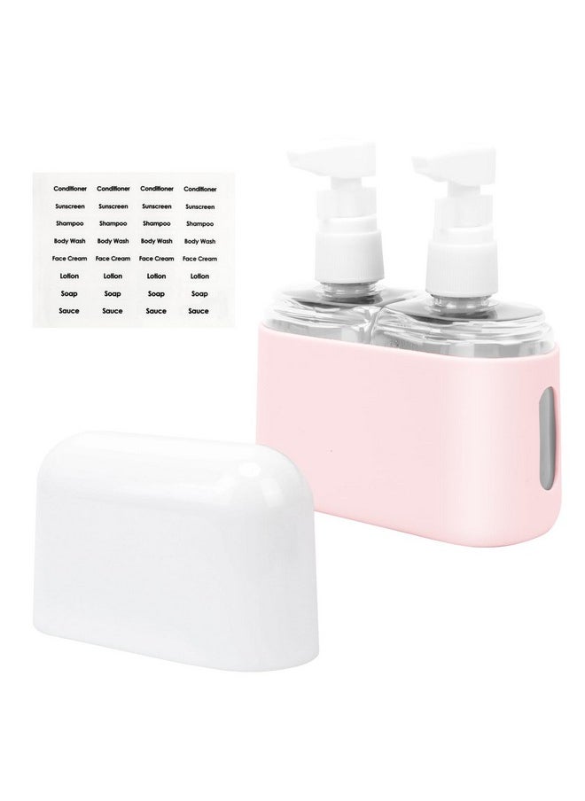 Travel Bottles, Travel Size Toiletries - Leak Proof Refillable Tsa Approved Travel Bottles, 2 In 1 Travel Containers With Labels Airplane Accessories Kits For Lotion Liquid (Pink)